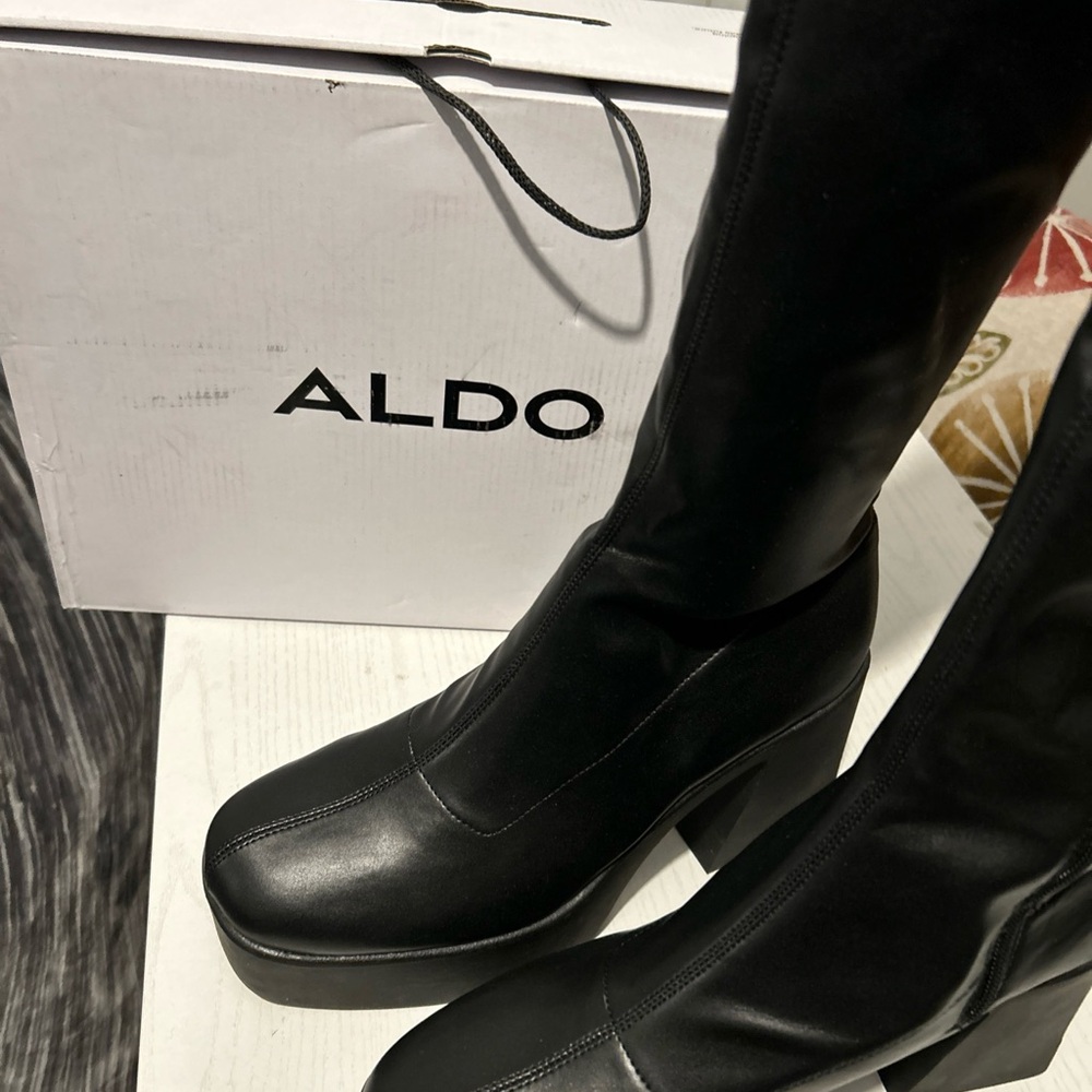 Aldo Women's Elegant Black Heeled Boots